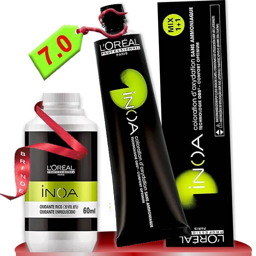 Tinta Coloração Inoa COR 7,0 LOURO PROFUNDO Loreal 60g + OX - Tintura Sem Amônia e sem Chumbo