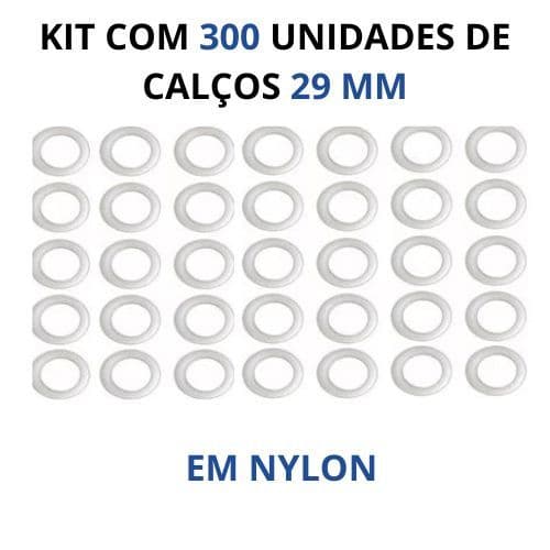 KIT COM 300 UNIDADES DE CALÇOS DE 29MM