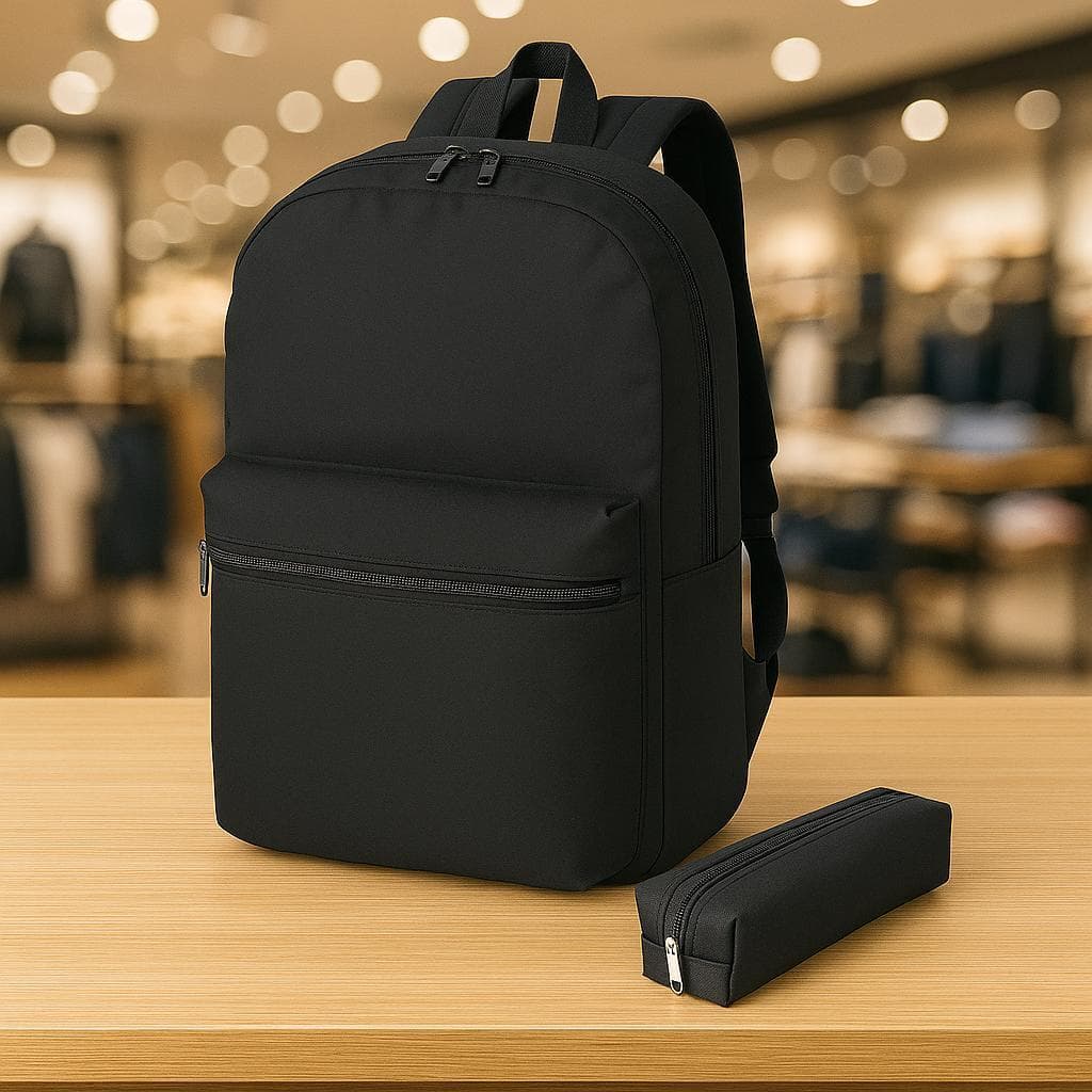 KIT Mochila + Estojo Unissex Escolar Curso Faculdade Trabalho