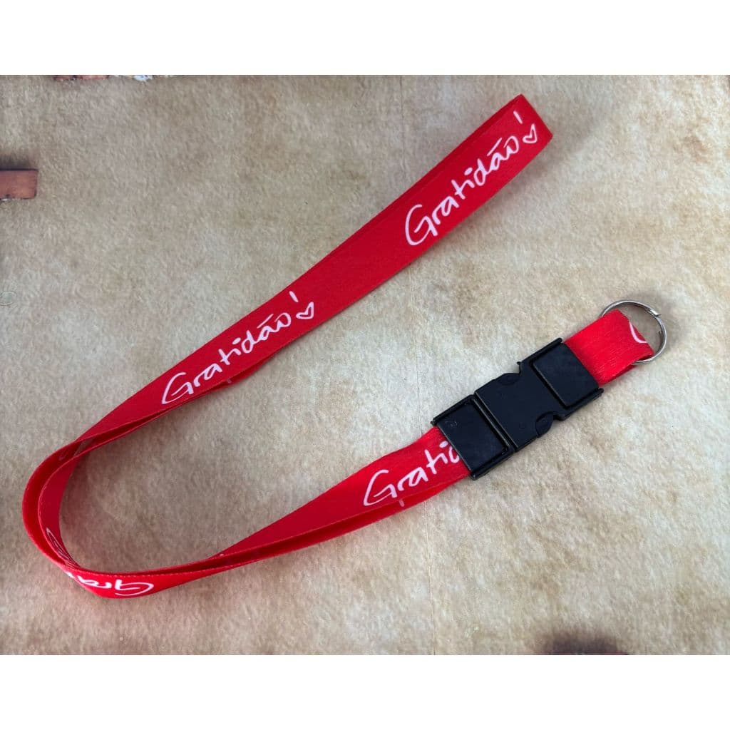Chaveiro Gratidão Cordão Vermelho chave ou crachá