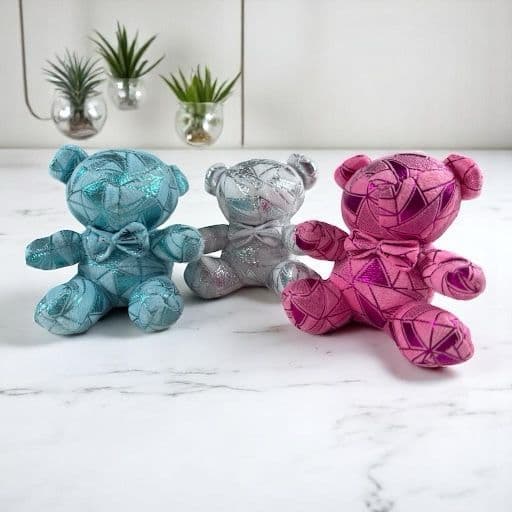 Chaveiro de Pelúcia Urso Brilhante com Laço – 12 cm │Molli822│