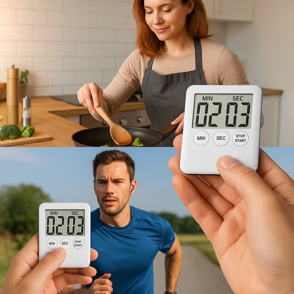 Timer para cozinha ou cronômetro para academia digital com imã display LCD - Temporizador