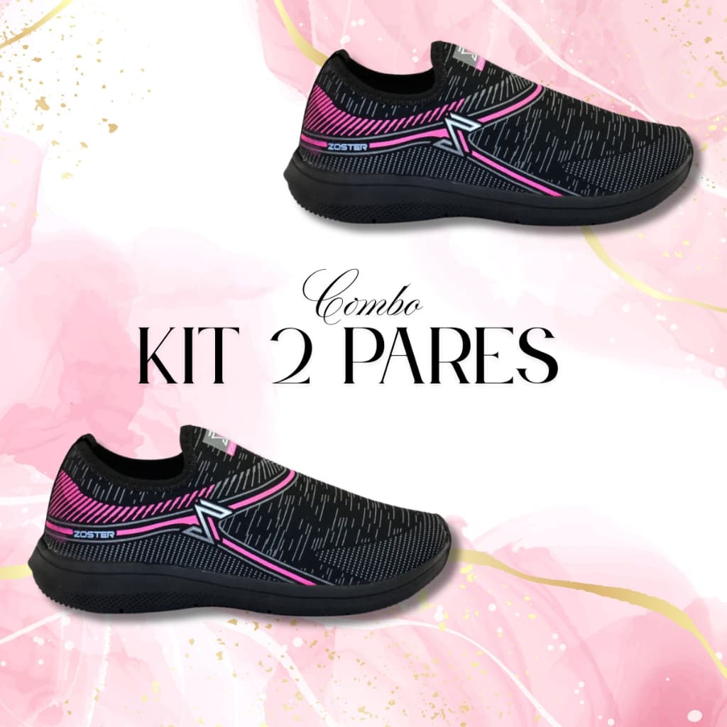 Kit Econômico 2 Tênis Feminino Nylon – Super Leve, Resistente e Envio Imediato – 34 ao 43