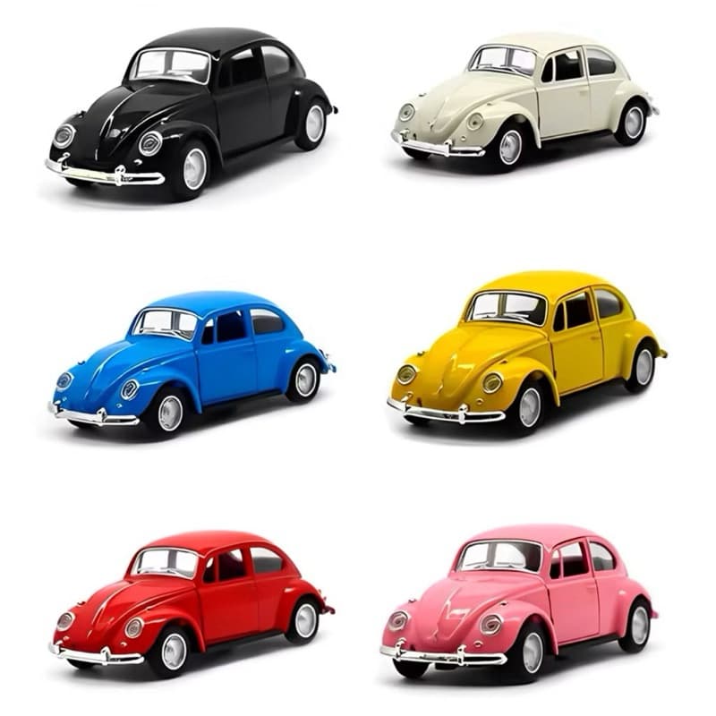 kit 1/2/4 Fusca Miniatura Clássico Carrinho De Ferro Coleção Fricção