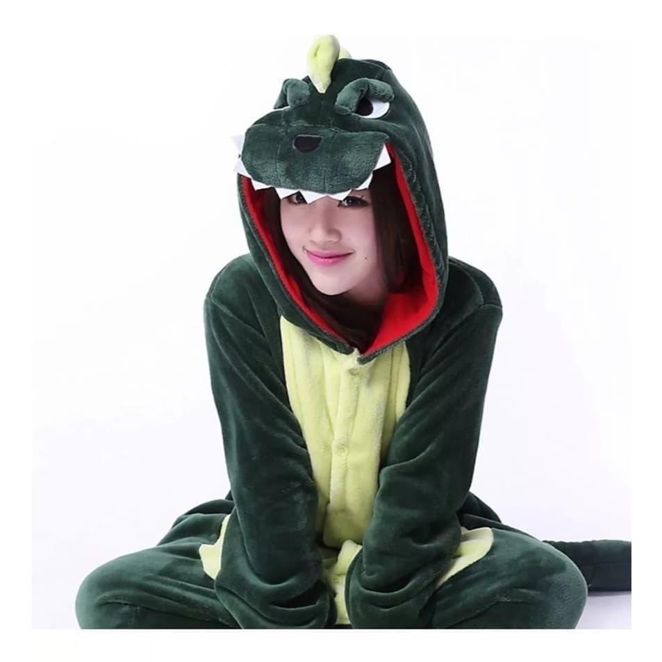 Kigurumi Pijama Dinossauro Macio de Plush- Adulto e Infantil