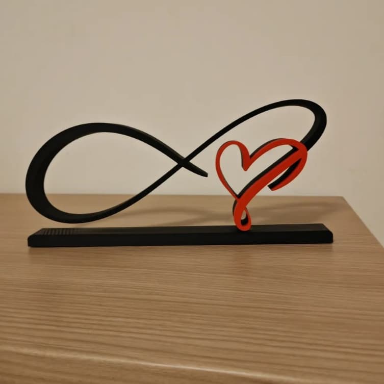 Placa Infinito com Coração Dia dos Namorados