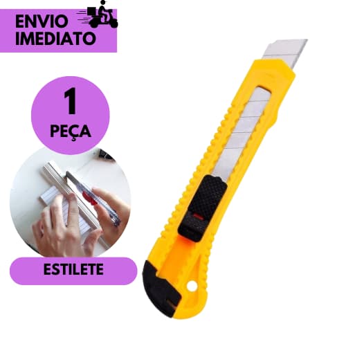Estilete Profissional SQ com Trava de Segurança Corte Preciso Ideal para Escritório e Artesanato