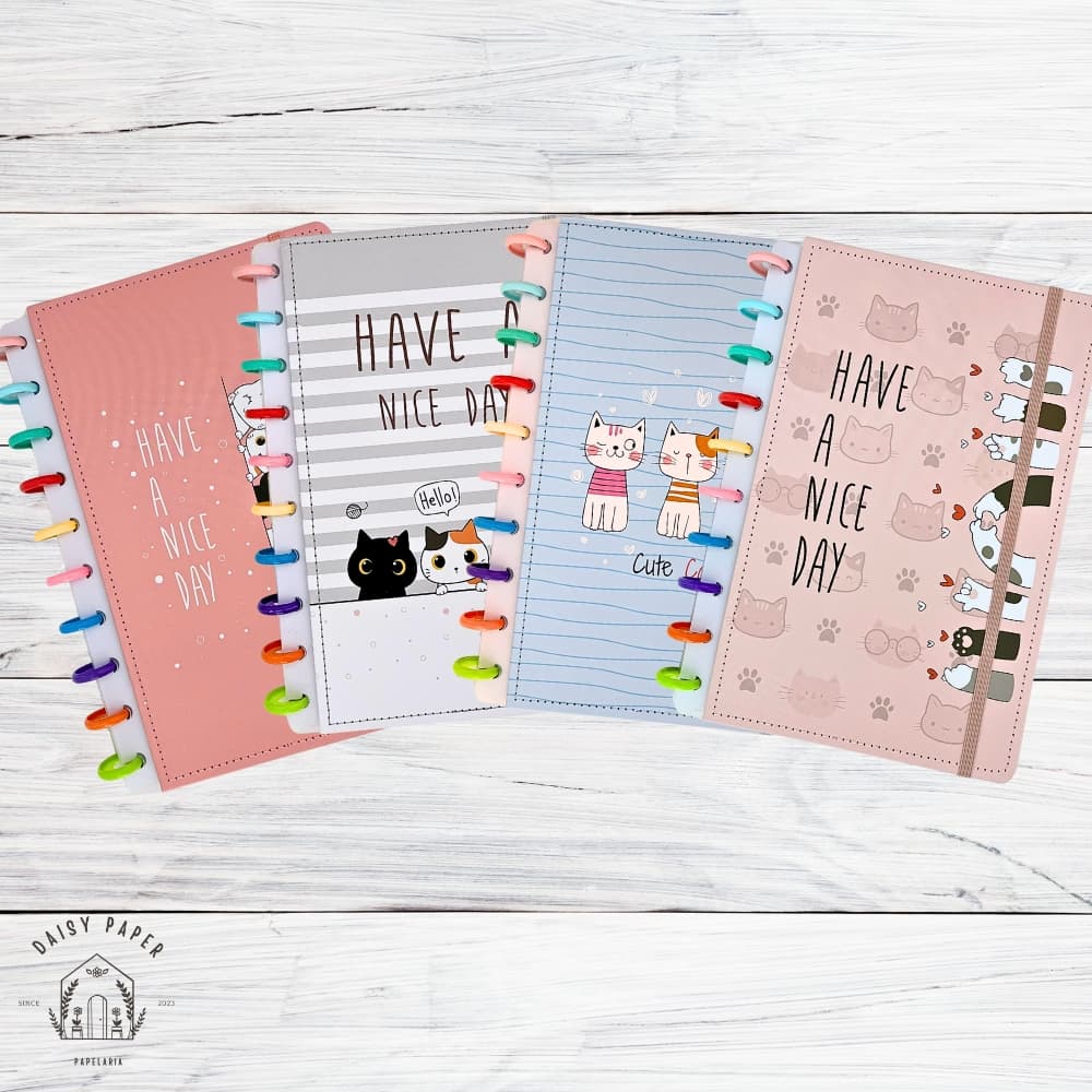 Caderno de Disco B5 Animais Divertidos Gatinho