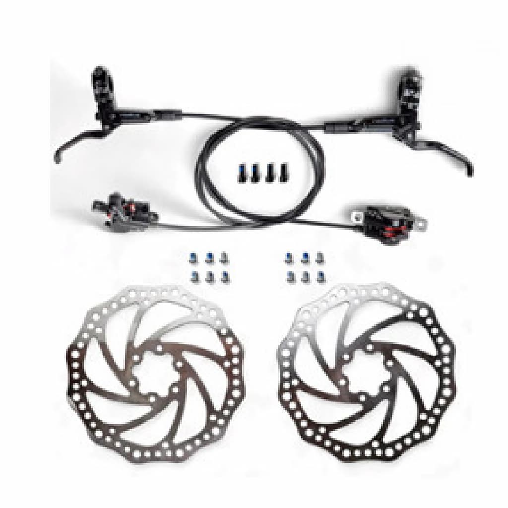 KIT FREIO HIDRÁULICO PARA MOUNTAIN BIKE COM PINÇAS E DISCOS