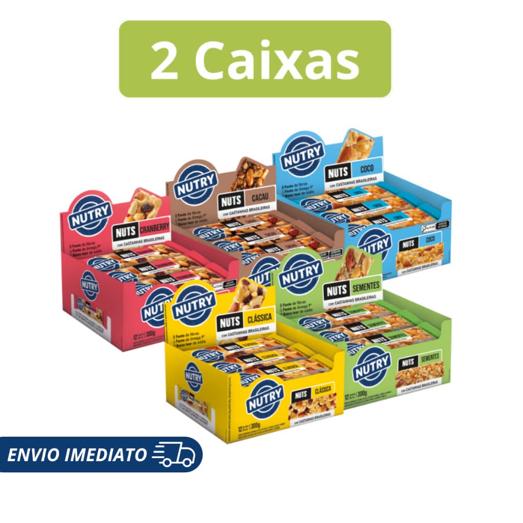 Kit 2 Barra de Nuts Nutry Cx C/12 Unidades - Nutrimental