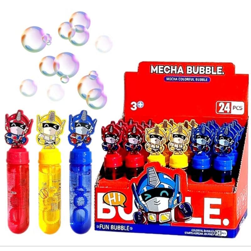 Bolha Sabão Robô colorido caixa 24 tubos