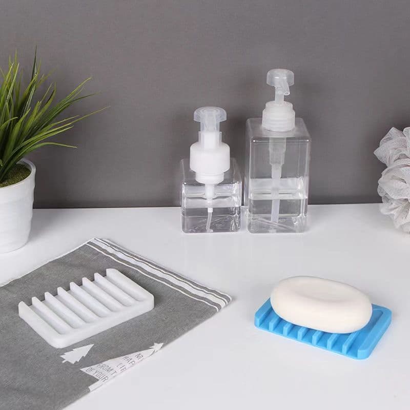 Saboneteira de Silicone com Dreno  Organiza Sabonetes no Banheiro e Chuveiro