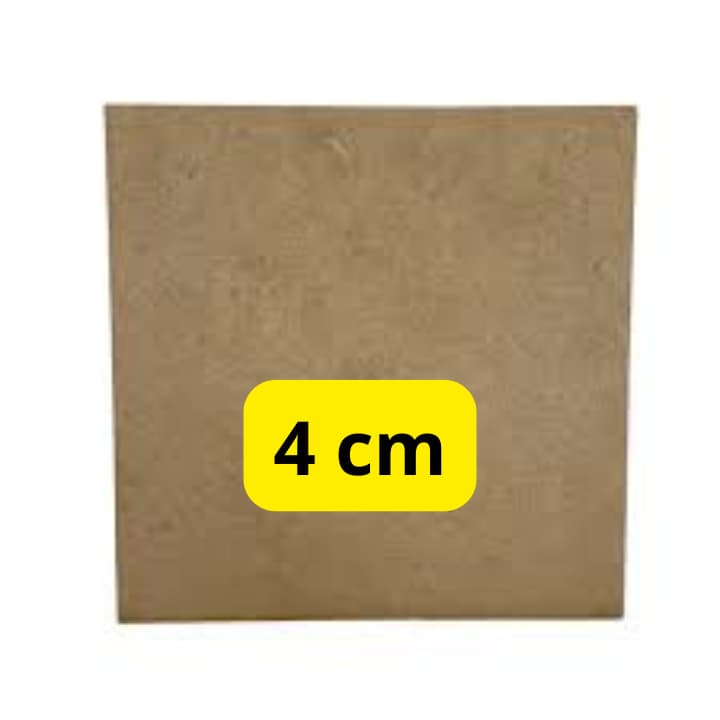 Kit com 50 Bolachas de MDF Quadradas - 4 cm