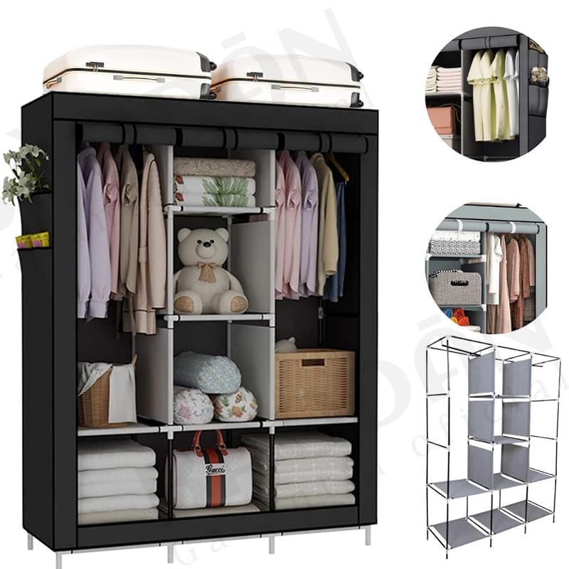 Guarda Roupa Dobrável Organizador De Roupas Portátil Multiuso Armário Organizador de Roupas Sapatos Multiuso~