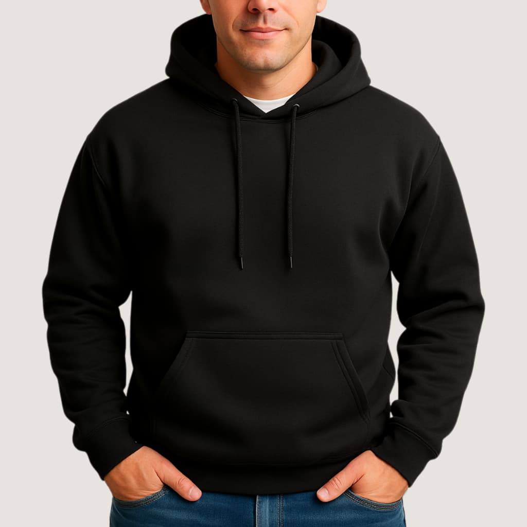 Blusa Moletom Masculino Casaco Canguru Com Capuz Cordão