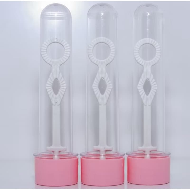Tubete 13 Cm C/ Stick De Bolha De Sabão Rosa BB C/10 Unidades