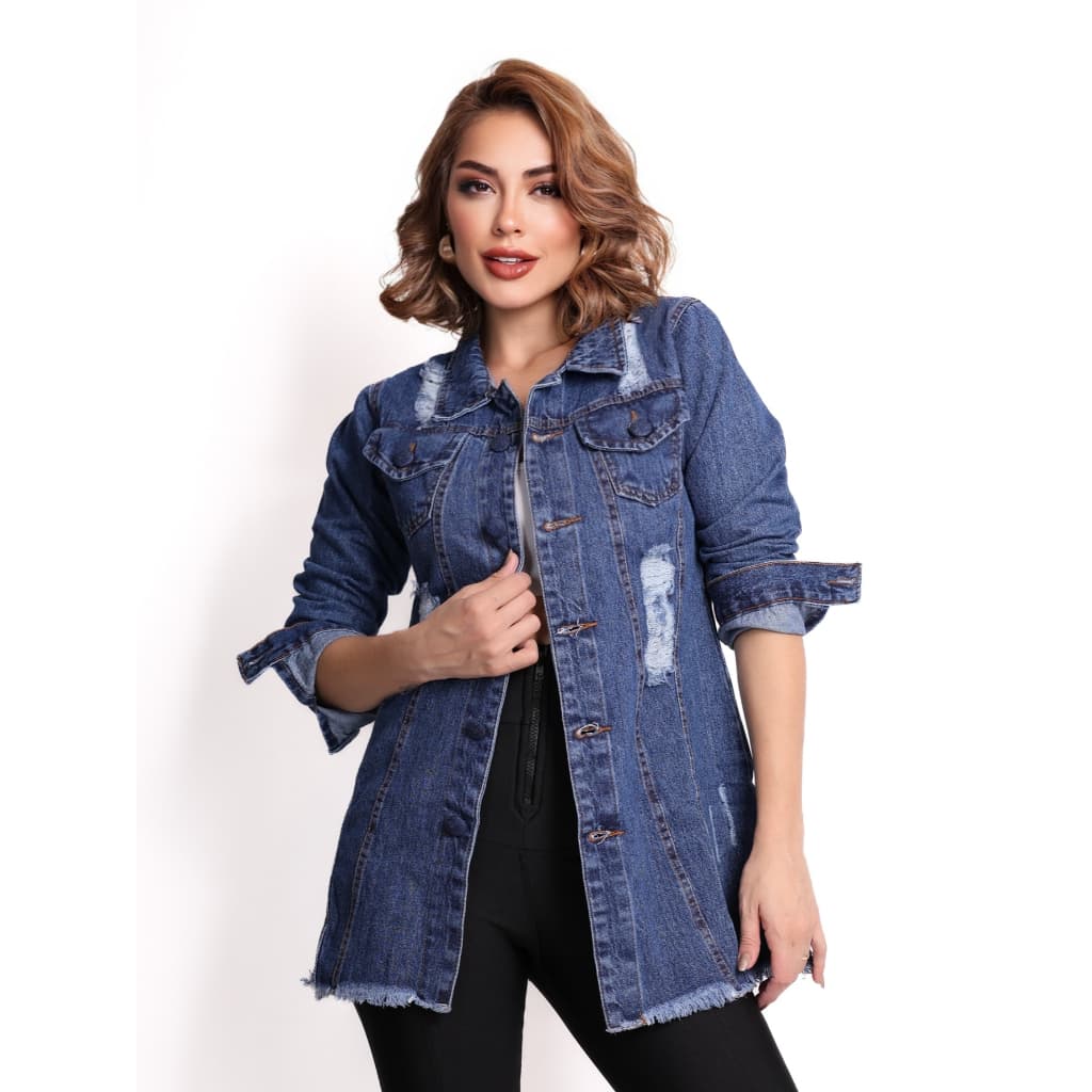 Max Jaqueta desfiar  feminina \ Jeans\ Lançamento moda 2025/Este tecido não estica e é 100% algodão.