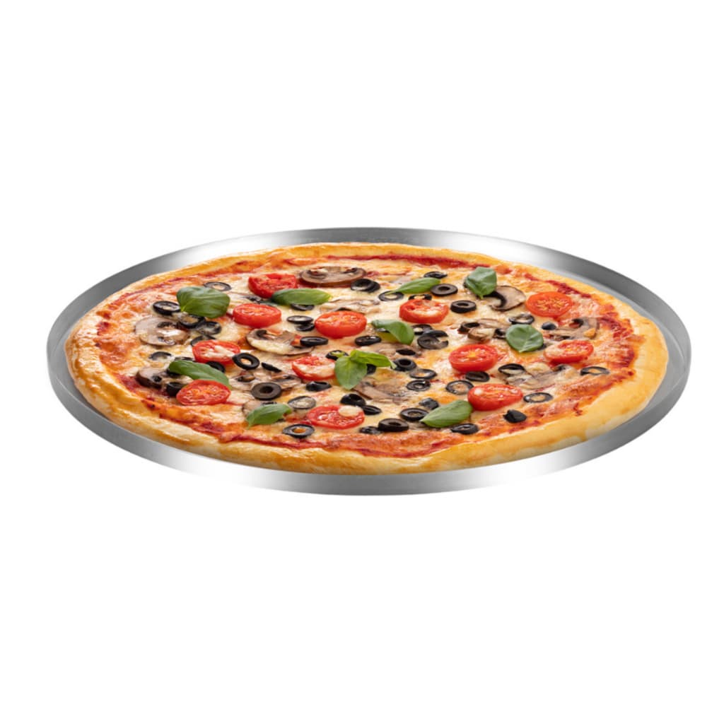 Forma Pizza 35 Cm Assadeira Redonda Grande Panela Alumínio Polido