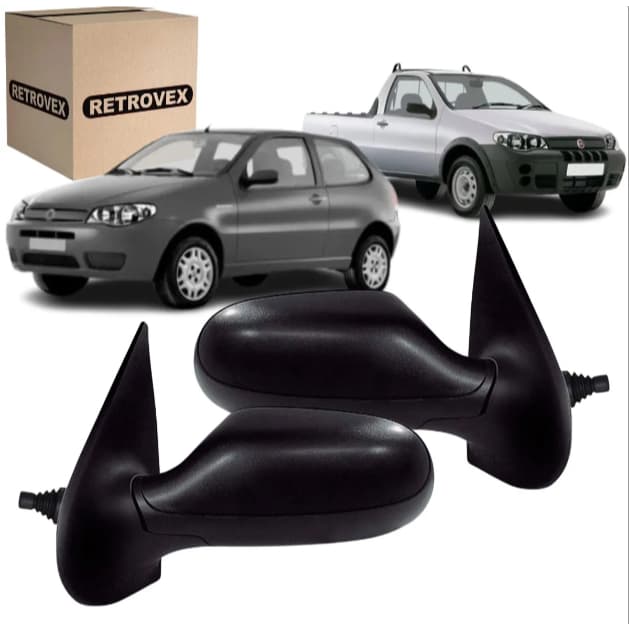 Par Retrovisor Palio Strada 02 Portas C/ Controle 2004-2007 RX4449 RX4448