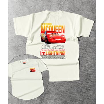 Camiseta Masculina Estampada Relâmpago McQueen 100% Algodão Roupas Disney Namorado Filme Carros