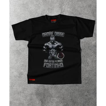 Camiseta Masculina Academia Engraçada Mamãe Disse Que Estou Fortinho 100% Algodão Casual Fitness