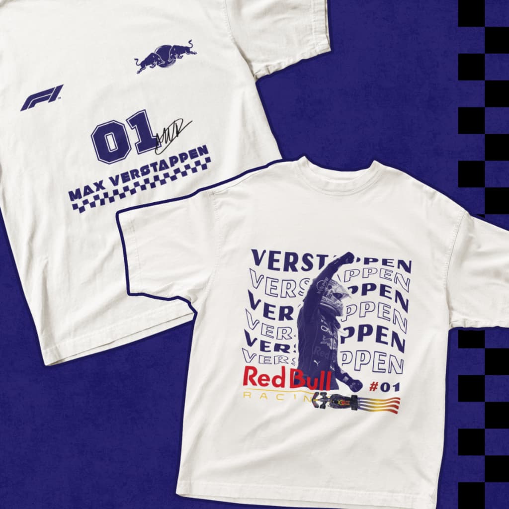 Camiseta Estampada Formula 1 2025 Max Verstappen Camisa Em Algodão Premium Unissex Piloto Red Bull