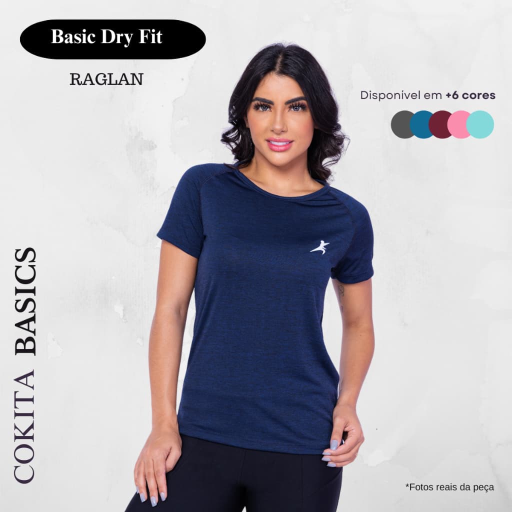 Camiseta Raglan Dry Fit Academia Esportiva Feminina Moda Fitness Corrida Treinos