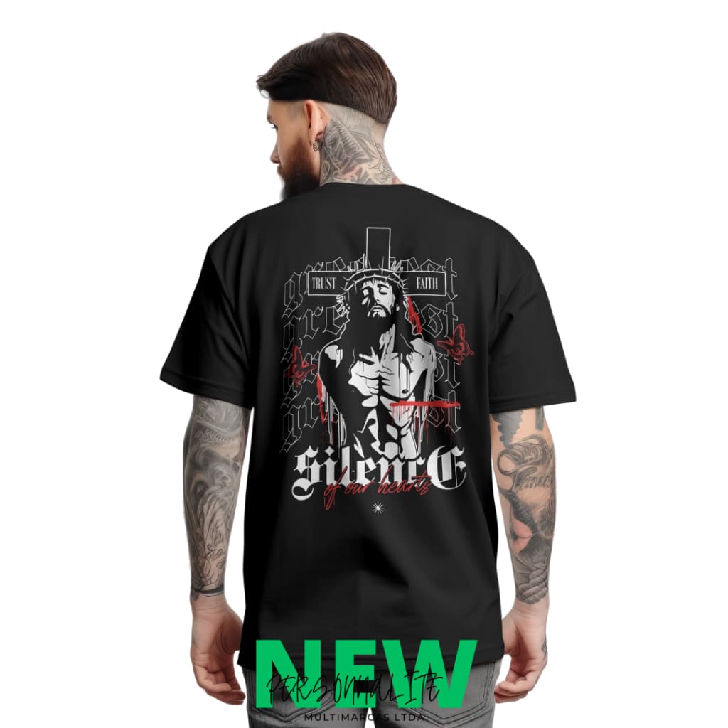 Camiseta camisa Jesus Cruz Salvação camiseta católica Camiseta t-shirt Camisa t-shirt