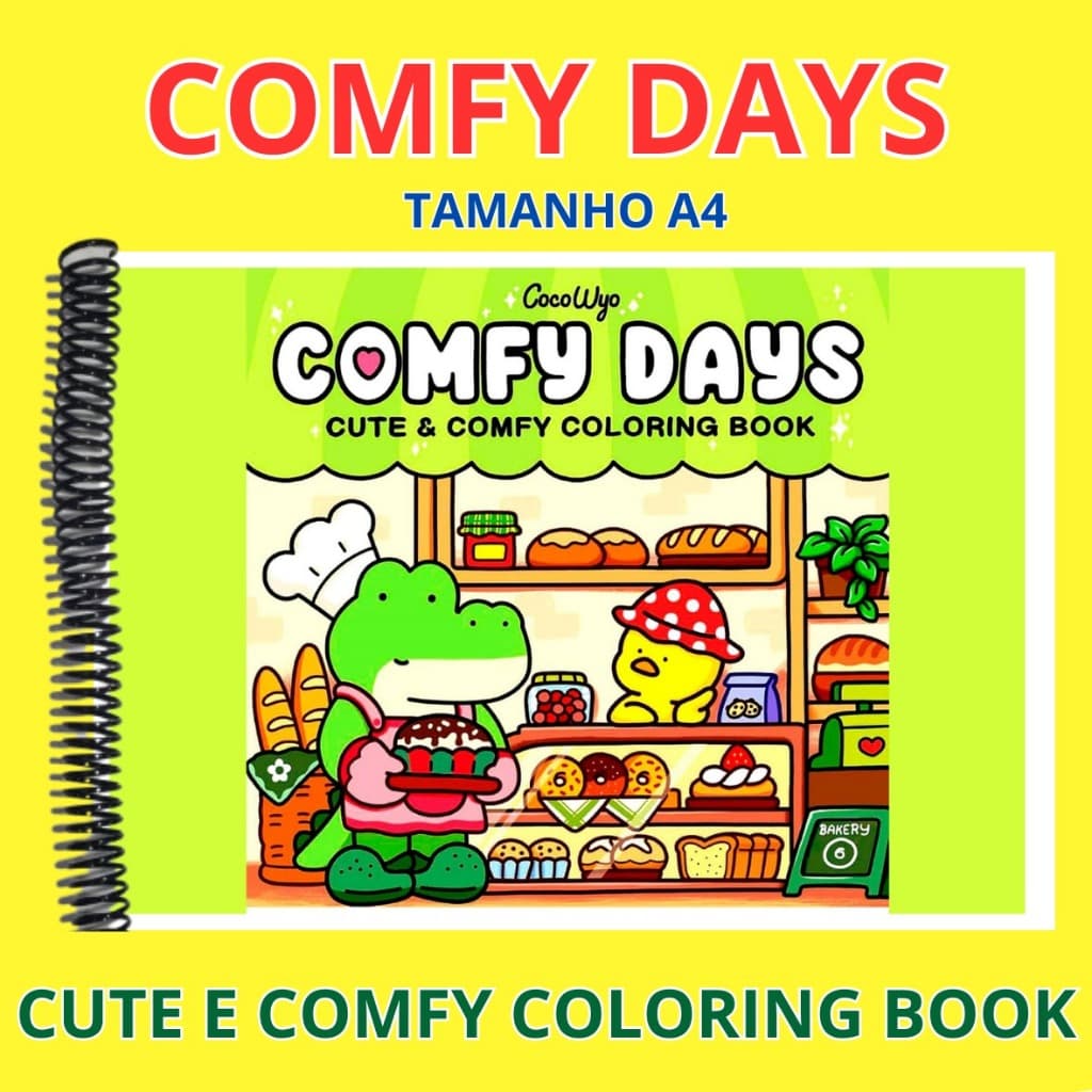 Livro Comfy Days - Desenhos para Colorir + Brinde