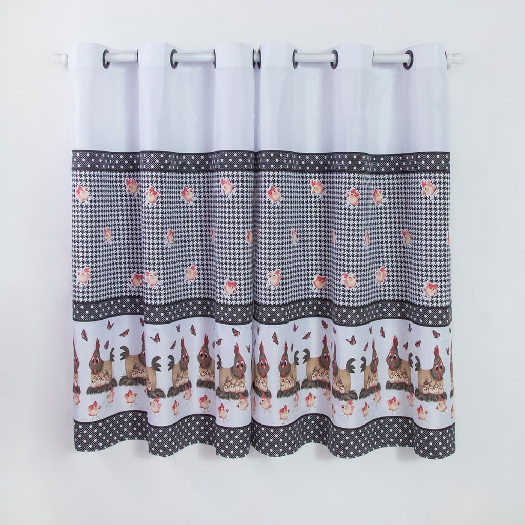Cortina de Cozinha e Janela Oxford 2,00 x 1,40 Estampada