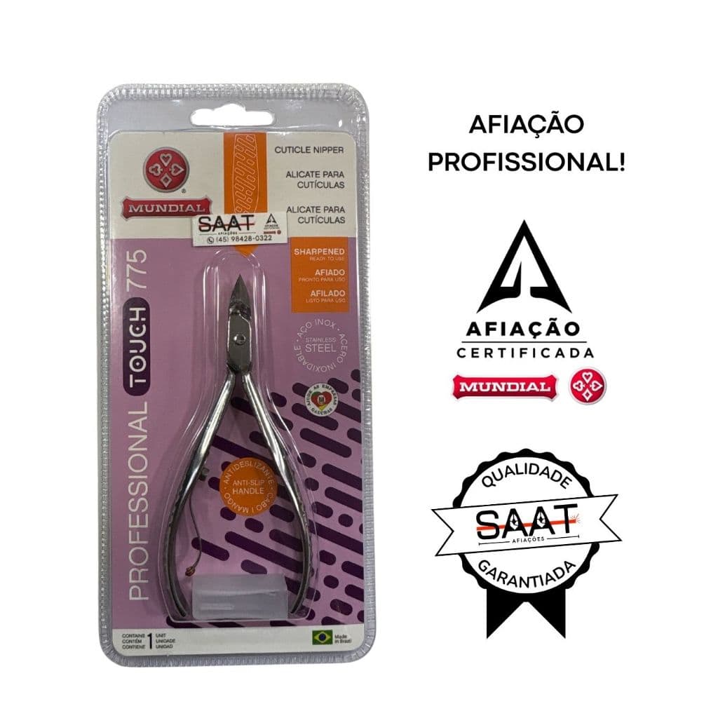 Alicate de Cutícula 775 mundial com afiação profissional.