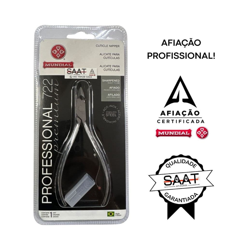 Alicate de cutícula 722 mundial original com afiação PROFISSIONAL!