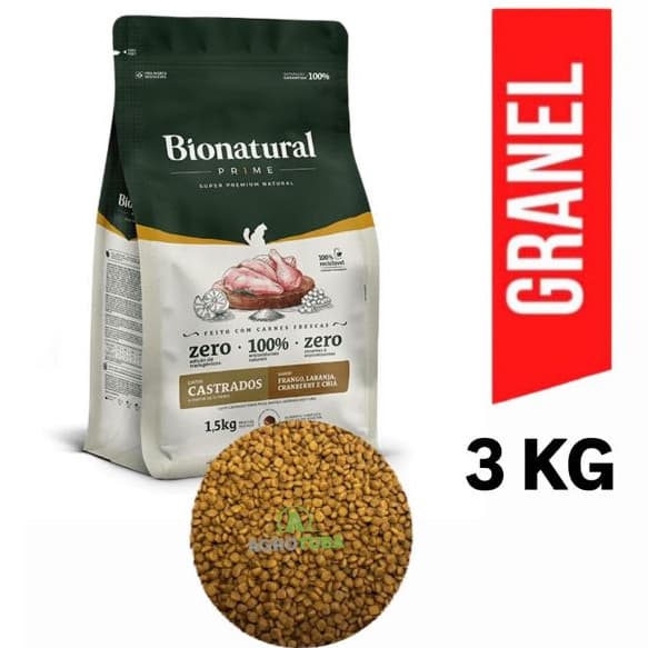 3kg Ração A Granel Special Cat Bionatural Prime Gatos Castrado Sabor Frango