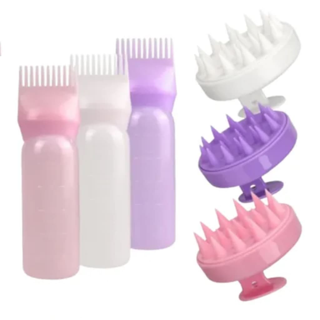 Kit Aplicador De Tintura e Massageador Capilar