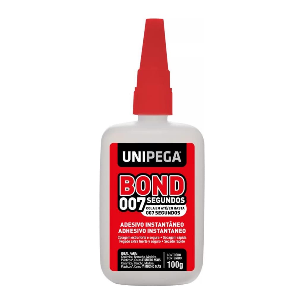 Cola Líquido Unipega Cola Bond 007 Segundos De 100g - Branco