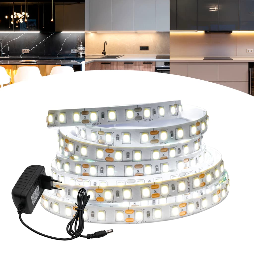 Fita 120 Leds 5m 12v Ip20 Smd 2835 Com Fonte 2a