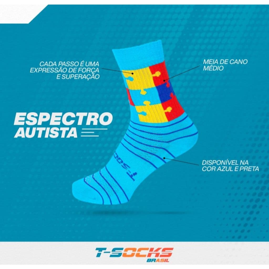 Espectro Autista - Meia de Ciclismo Mtb Speed Corrida Poliamida