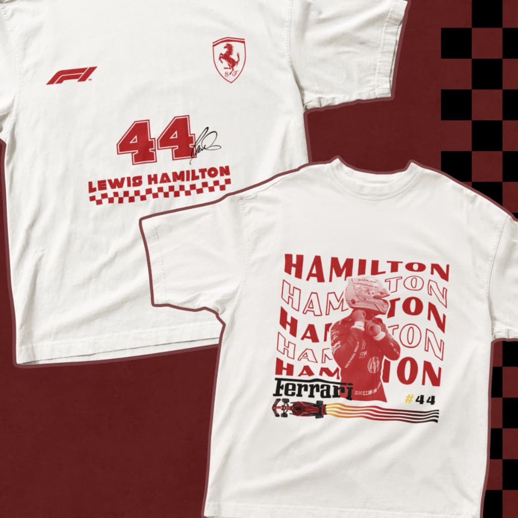 Camiseta Lewis Hamilton F1 Piloto Ferrari Formula 1 Estampa Premium 100% Algodão