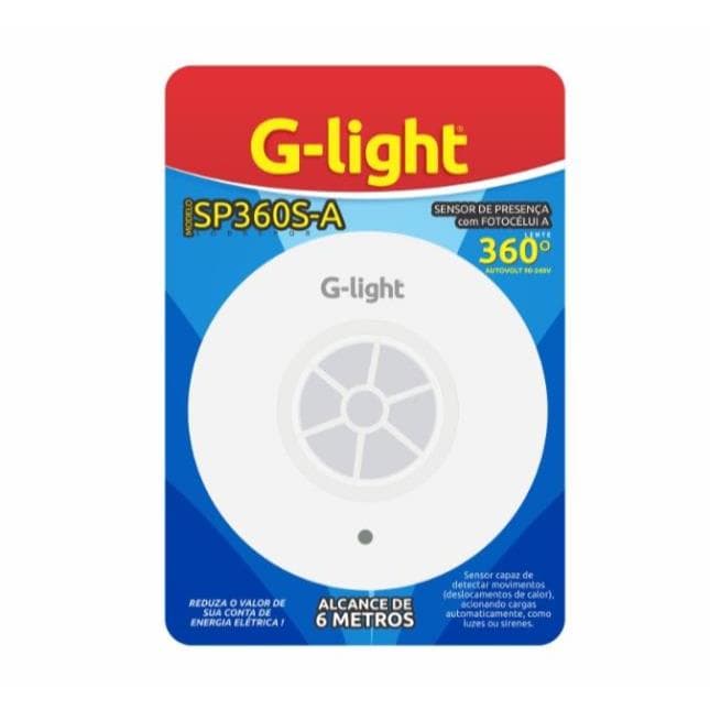 SENSOR DE PRESENCA COM FOTOCELULA SP360S-A G-LIGHT