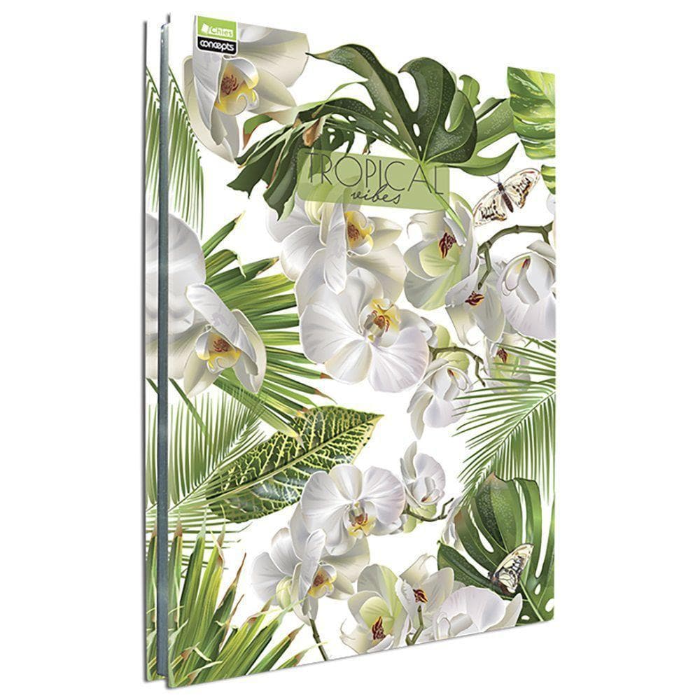 Pasta Catálogo Ofício Tropical Vibes Natural com 25 Envelopes Plásticos Chies Hemon