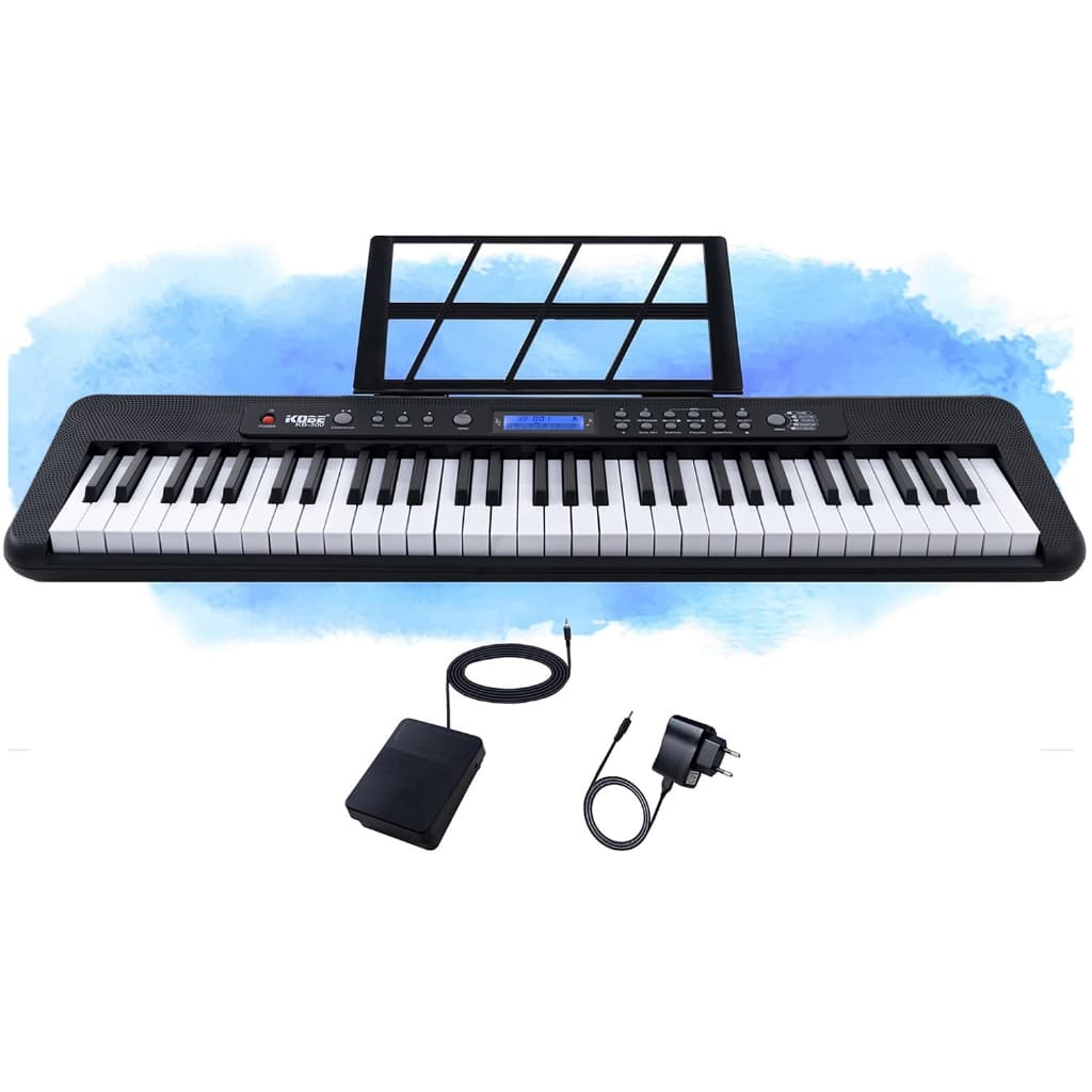 Teclado Musical Estudante Kobe KB-300 5/8 61 Teclas Sensitivas C/ Pedal Sustain
