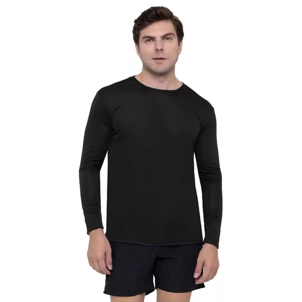 kit 3 Térmica Masculina Com Proteção Uv 50+ Segunda Pele Camiseta Malha Fria Academia Manga Longa