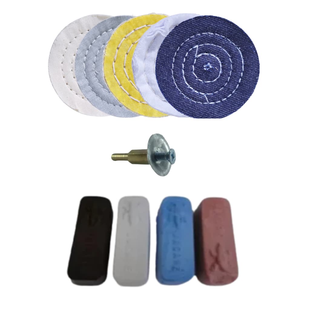 Kit Polimento Moto Roda Espelhamento Alumínio Inox 10 Pçs