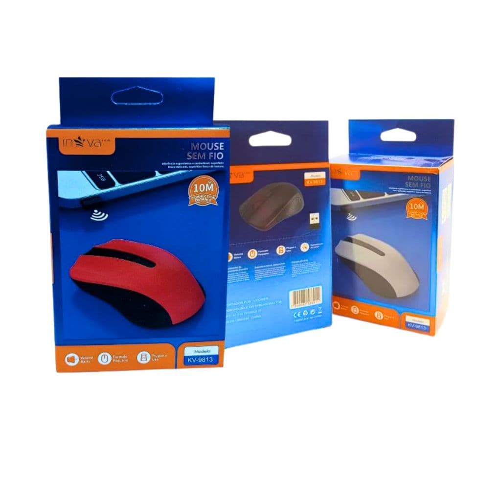 Mouse Sem Fio Óptico Inova KV-9813 Ambidestro