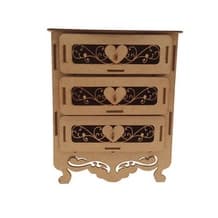 Porta Bijuteria Mini Cômoda MDF Cru Decoração Quarto Presente Aniversário Infantil