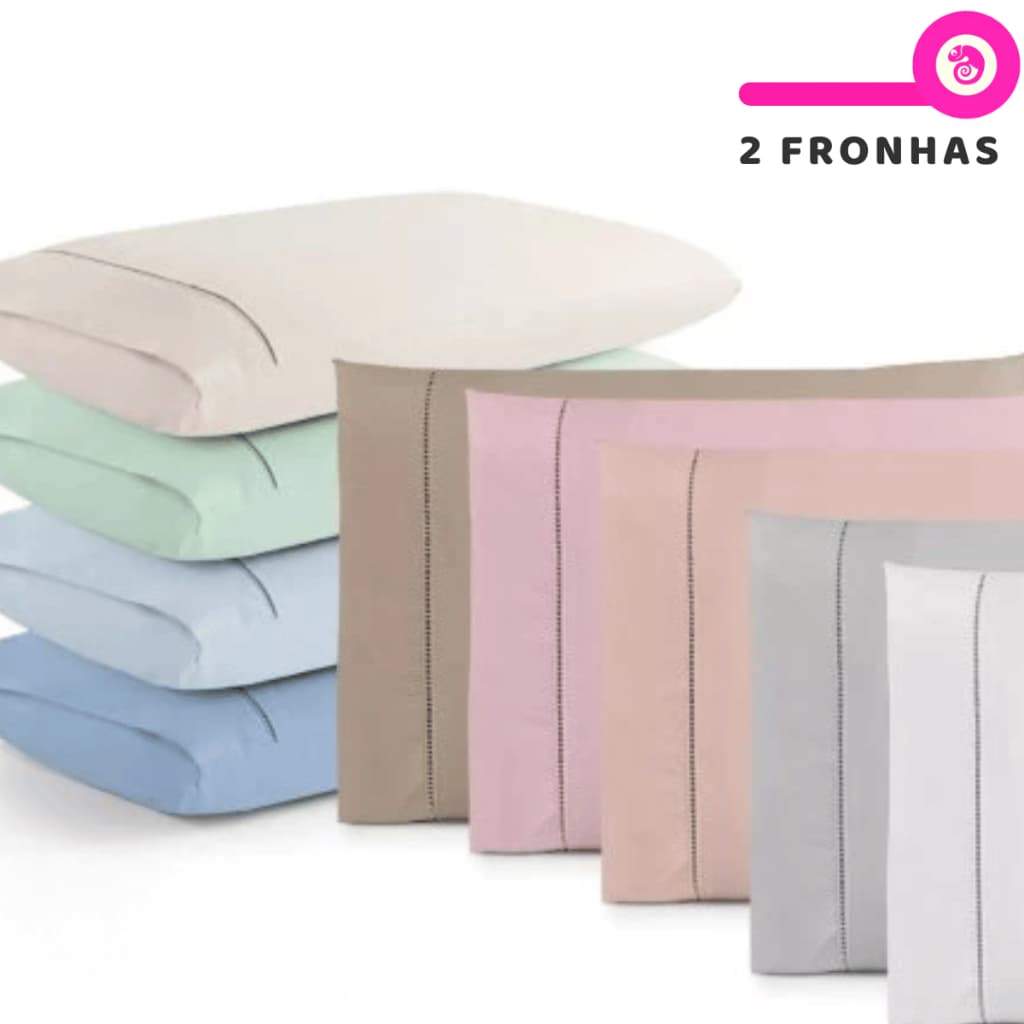 Par De Fronha 400 Fios  Ponto Palito Percal Toque Aveludado Promoção Muitas Cores