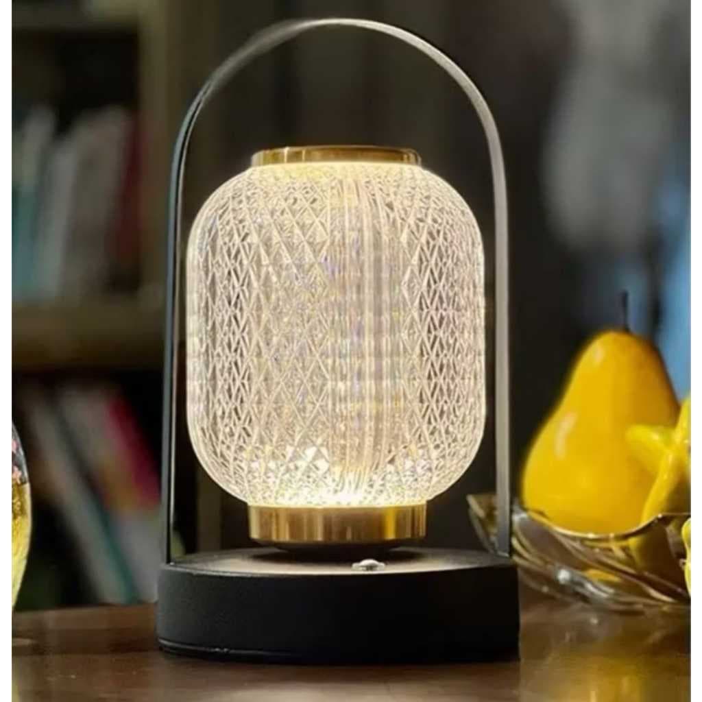 Luminária Led Mesa ao Ar Livre Sem Fio Brilho Ajustável Decoração a Prova D´agua