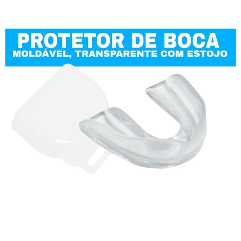 Protetor de Boca Transparente COM ESTOJO - SIMPLES Jiu jitsu MMA, Muay Thai Karate e Boxe, BRUXISMO