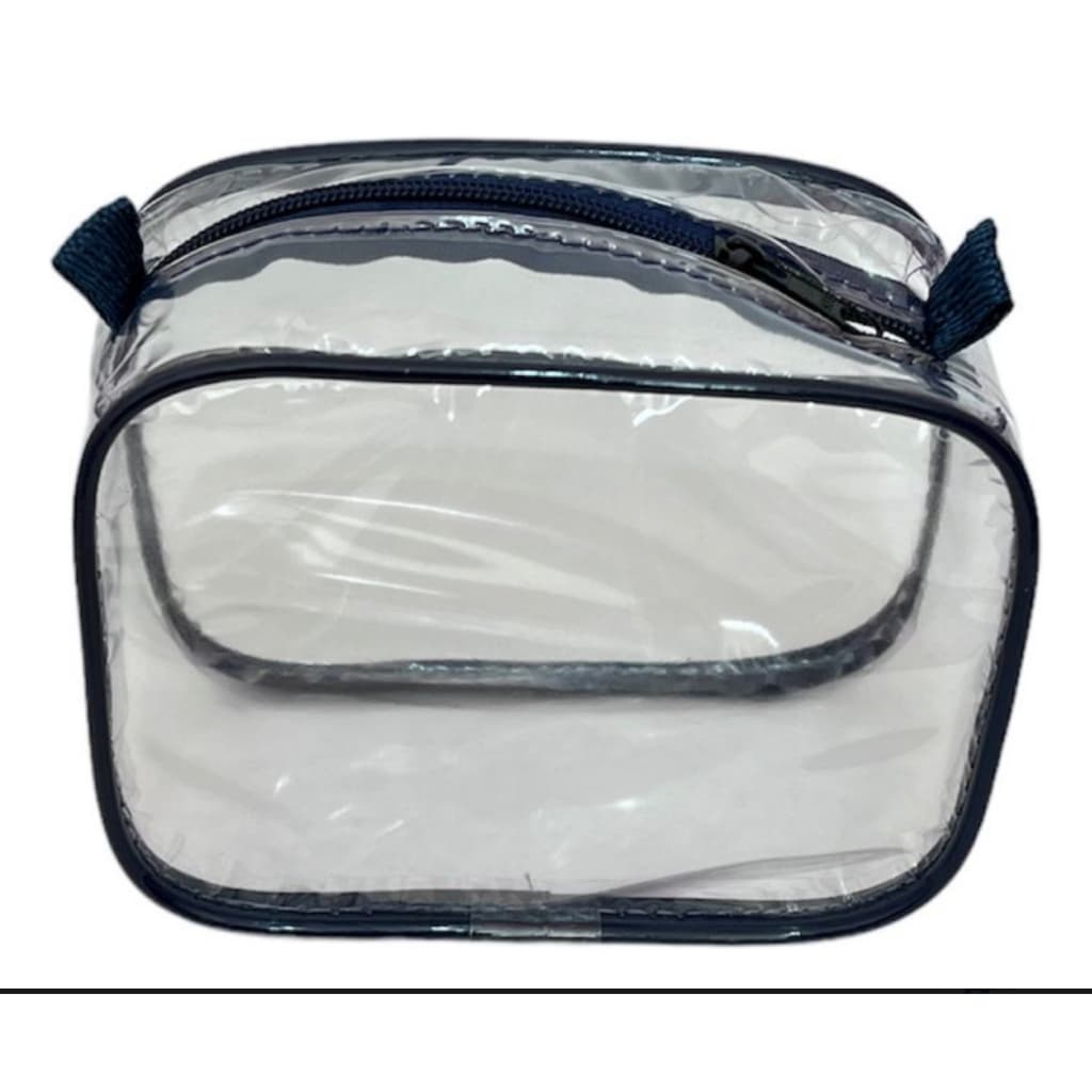 Kit com 15 MINI necessaire AZUL MARINHO 15X12 TRANSPARENTE