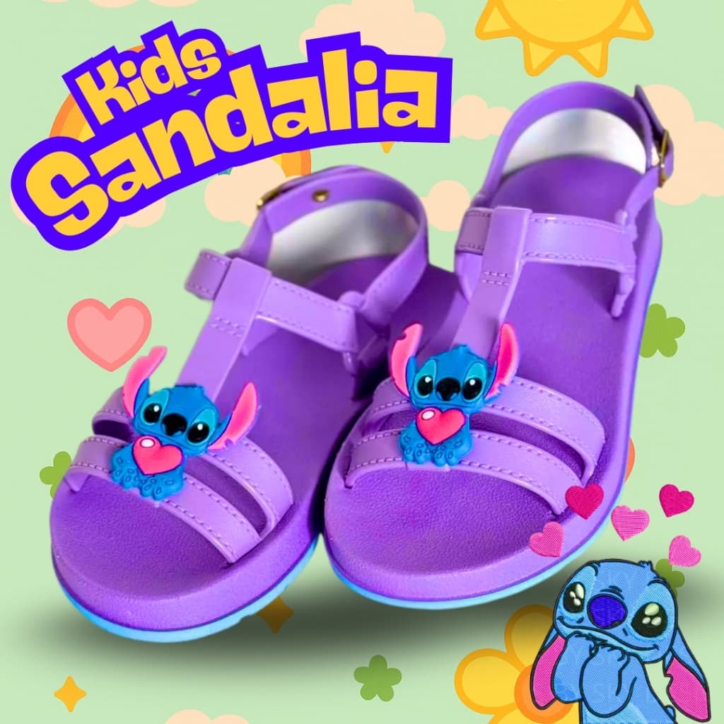 Sandália Stitch 2025 Lançamento Menina Fofa Juvenil Infantil Menina Leve Macia